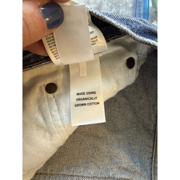 Agolde Lana Mid Rise Vintage Straight Jeans Cropped Distressed Size 32 A140-1206 - Picture 8 of 8